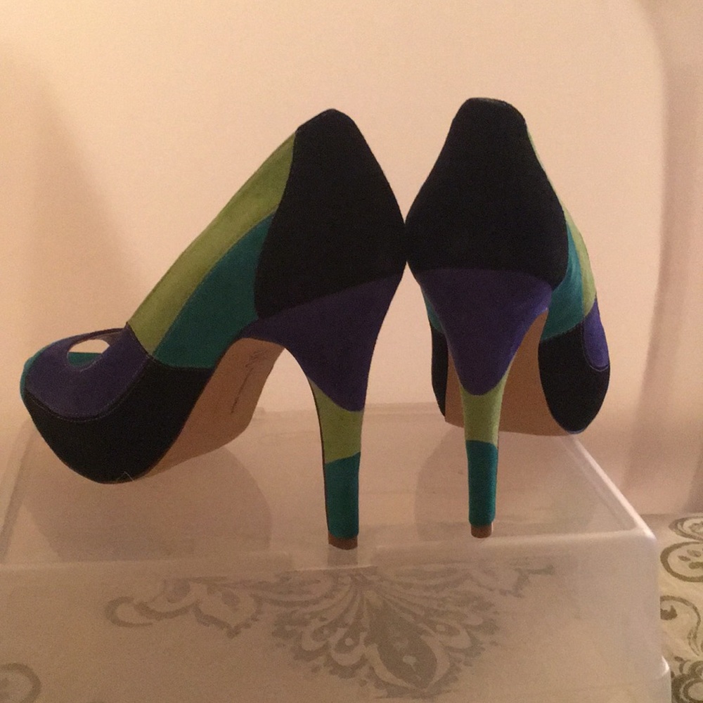 Inc Suede Multi-Color Platform Pumps - image 2